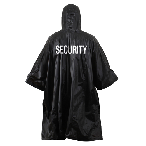 Security Black Vinyl Poncho