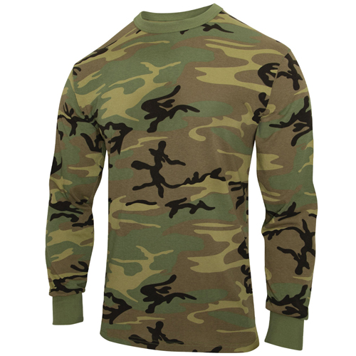 Ultra Force Long Sleeve Vintage T-Shirt - Woodland Camo