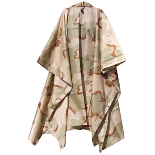 Ultra Force GI Plus Tri-Color Desert Rip Stop Nylon Poncho