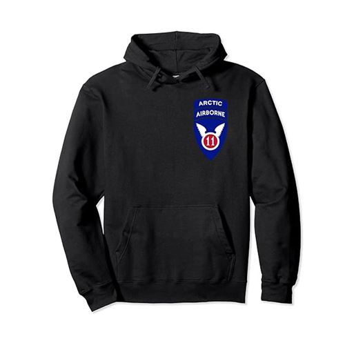 Ultra Force Vintage Navy Blue Zipper Hoodie With 11th Airborne Logo