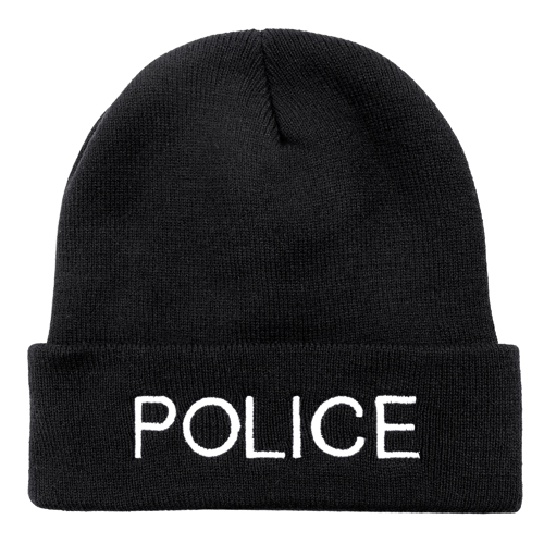 Embroidered Police Watch Cap