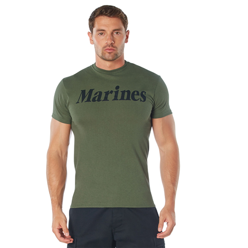Mens Marines Olive Drab Military Physical Training T-Shirt