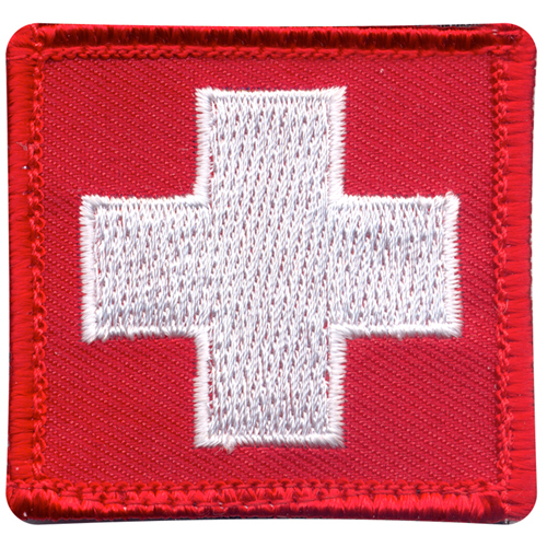 White Cross Red Morale Patch