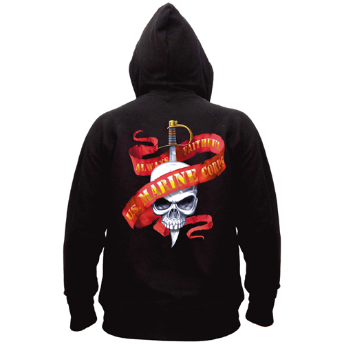 Ultra Force Marines 5-Color Skull/Ribbon Hooded Pullover SWeatshirt