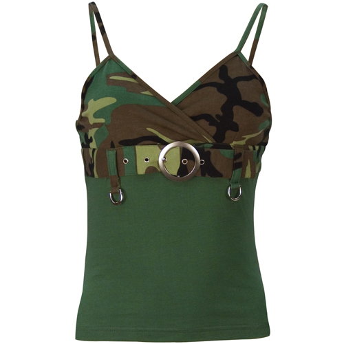 Womens 2-Tone Tank Top with Buckle