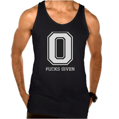 O Fucks Given Custom Printed Black Tank Top