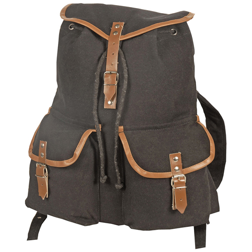Vintage Canvas Camper Rucksack - Black