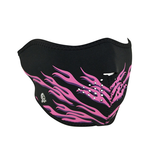Neoprene Pink Flames 1/2 Face Mask