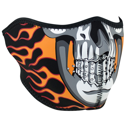 Neoprene Burning Skull 1/2 Face Mask