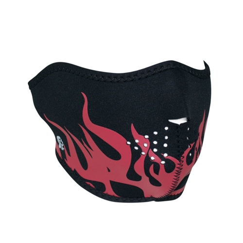 Neoprene Red Flames Half Face Mask