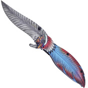 Native American Feather Linerlock Knife