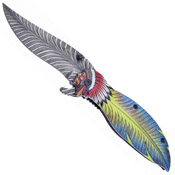 Native American Feather Linerlock Knife