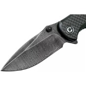 Pintail Damascus Folding Knife w/ Carbon Fiber Overlay 