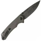  Button Lock Elementum Folding Knife - Marble Carbon Fiber Handle