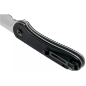 Experience the elegance of the Elementum folding knife, boasting a stylish gray G10 handle and a durable gray stainless steel liner. A perfect blend of form and function."