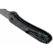 Elementum Damascus Flipper Knife Carbon Fiber Handle