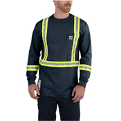 Carhartt Flame-Resistant Striped Force Cotton Long-Sleeve T-Shirt