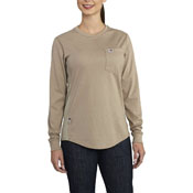 Carhartt Women's Flame-Resistant Force Cotton Long-Sleeve Crewneck T-Shirt