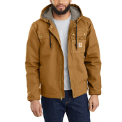 Carhartt Relaxed Fit Washed Duck Sherpa-Lined Utility Jacket - Carhartt Brown