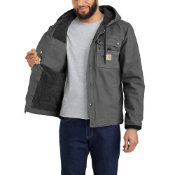 Carhartt Relaxed Fit Washed Duck Sherpa-Lined Utility Jacket - Carhartt Brown