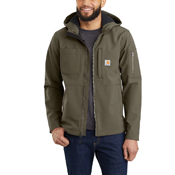 Men's Rain Defender Relaxed Fit Softshell Hooded Jacket 