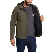 Men's Rain Defender Relaxed Fit Softshell Hooded Jacket 