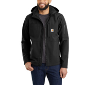 Men's Rain Defender Relaxed Fit Softshell Hooded Jacket 