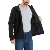 Men's Rain Defender Relaxed Fit Softshell Hooded Jacket 