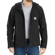 Men's Rain Defender Relaxed Fit Softshell Hooded Jacket 