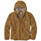 Carhartt Mens OJ392 Washed Duck Sherpa Lined Hooded Jacket