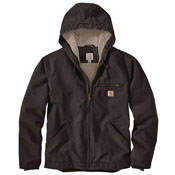 Carhartt Mens OJ392 Washed Duck Sherpa Lined Hooded Jacket
