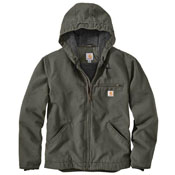 Carhartt Mens OJ392 Washed Duck Sherpa Lined Hooded Jacket