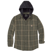 Rugged Flex Relaxed Fit Flannel Fleece Lined Hooded Shirt Jac