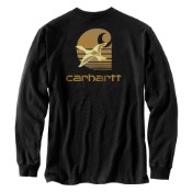 Loose Fit Heavyweight Long-Sleeve Pocket Duck Graphic T-Shirt