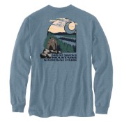 Loose Fit Heavyweight Long-Sleeve Smoky Mountain National Park Graphic T-Shirt