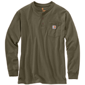 Loose Fit Heavyweight Long-Sleeve Pocket Henley T-Shirt