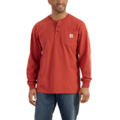 Loose Fit Heavyweight Long-Sleeve Pocket Henley T-Shirt
