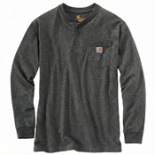 Loose Fit Heavyweight Long-Sleeve Pocket Henley T-Shirt