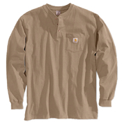 Loose Fit Heavyweight Long-Sleeve Pocket Henley T-Shirt