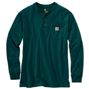 Loose Fit Heavyweight Long-Sleeve Pocket Henley T-Shirt