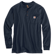 Loose Fit Heavyweight Long-Sleeve Pocket Henley T-Shirt