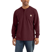 Loose Fit Heavyweight Long-Sleeve Pocket Henley T-Shirt