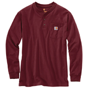 Loose Fit Heavyweight Long-Sleeve Pocket Henley T-Shirt