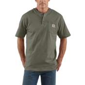 Loose Fit Heavyweight Short-Sleeve Pocket Henley T-Shirt 