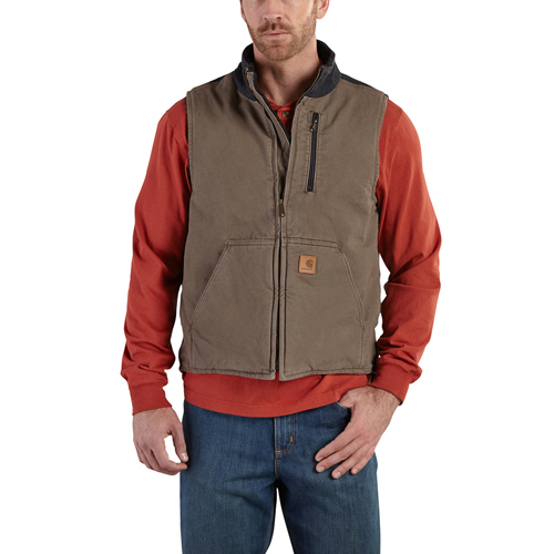 Sandstone Mock-Neck Sherpa Lined Vest