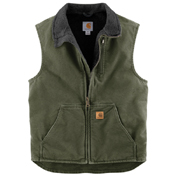 Sandstone Mock-Neck Sherpa Lined Vest