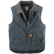 Sandstone Mock-Neck Sherpa Lined Vest