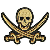 Pirate Sword Skull Patch 3x2.25 Inch