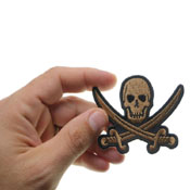 Pirate Sword Skull Patch 3x2.25 Inch