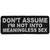 Don't Assume I'm Not Into Meaningless Sex Funny Iron-on Patch